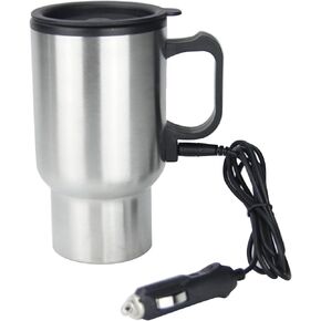 12V Car Heating Cup, 450ml Large Capacity Electric Coffee Cup Insulated Heated Travel Mug for Most Vehicles