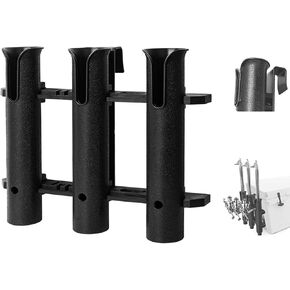 Cooler Fishing Rod Holder, 3-Tube Fishing Rod Rack with Metal Hooks, Fishing Pole Holders Fit for Most Tie-Down Slot Cooler