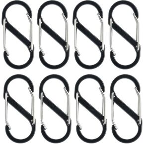 Multi-Use Carabiner Clips, Lightweight Locking Carabiner Clip, S-Type Spring Snap Keychain Hook