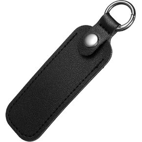 Leather USB Flash Drive Case - Thumb Flash Drive Holder USB Storage, Secure Travel Holder Portable Small Storage Carrying Case with Keychain (1Pcs, Black)