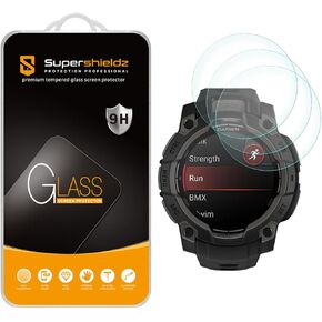 Supershieldz (3 Pack) Designed for Garmin Instinct 3 45mm (Solar/Amoled) Tempered Glass Screen Protector, Anti Scratch, Bubble Free