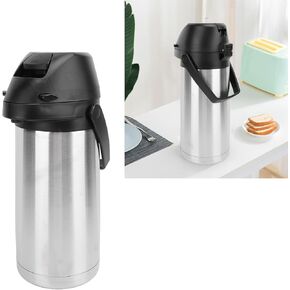 Coffee Dispenser with Pump Insulated Stainless Steel Thermal Beverage Dispenser for Hot Cold Water Party Chocolate Drinks (1.6L)