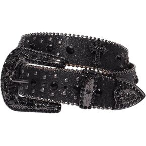 Verdusa Women's Cow Print Western Leather Belt Fashion Waist Belts