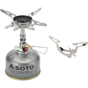 SOTO Windmaster Stove with 4Flex & TriFlex - Canister Stove for Windy Weather - Durable with Windscreen and Micro Regulator Valve System - Canister not Included
