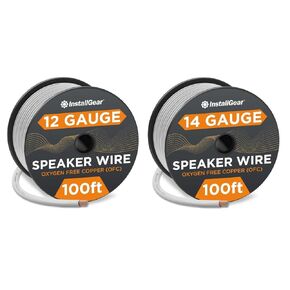 installgear 12 و 14 Gauge AWG مكبر صوت كابل سلك (100 قدم أبيض) | سلك مكبر صوت أبيض للسيارات في الهواء الطلق والسيارات والبحرية