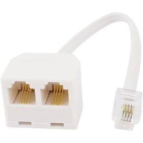 uxcell Phone Line Splitter, RJ11 6P4C Modular Handset to Double RJ11 6P4C Socket Connector Adapter for Landline, Modem, Fax Machine, 2 Way Cell Phone Jack Line Converter for Home Office