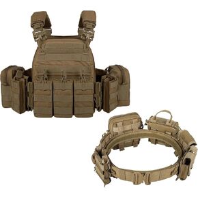 YAKEDA Tactical Outdoor Quick Release Vest With Battle Belt