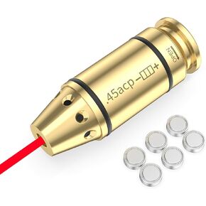 .45acp Bore Sight .45 ACP Bore Sighter Red Dot Boresighter Laser Sight with Batteries
