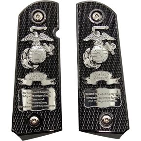 Custom Checkered Design 1911 Pistol Grips Full Size for Colt Rock Island Springfield Taurus & Clones, fits Standard Government Models, Ambi Safety Cut