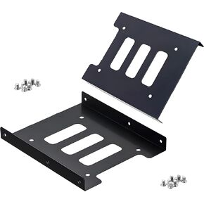 2-Pack 2.5-inch to 3.5-inch Hard Drive Bracket Metal Mounting Bracket - Secure and Durable Mount for SSDs and HDDs, Easy Installation for Desktop or Server Use