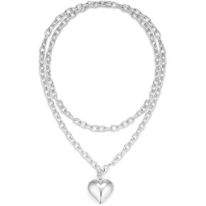 Gold Necklaces For Women Gold Heart Necklace Silver Link Necklace Heart Pendant Necklace Fashion Jewelry in Kuwait