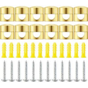 Cable Anchors for Organization, 12 Pcs Aluminum Cord Holder, Stylish and Sturdy Gold Cable Holder for Home & Office