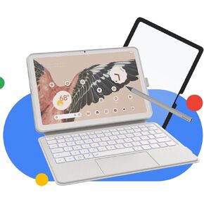 EIP Google Pixel Tablet White Bundle Plus : Keyboard Case, USI2.0 Stylus, Pixel Tablet Paper-Feel Screen Protector