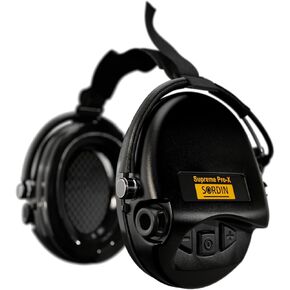 Sordin Pro-X Ear Muffs - Active and Electronic Ear Defenders w/Neckband - Gel Pads - Earmuffs for Hunting & Shooting