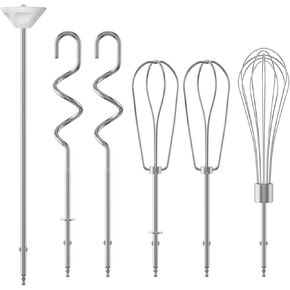 6 PCS Hand Mixer Beaters - Dough Hook and Blending Rod For Cuisinart Hand Mixer Beaters CHM-3 CHM-5 CHM-7 HM-50 HM-70 HM-90s HTM-9LT Replacement Cuisinart Mixer Attachments