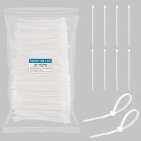 Black Zip Ties 4 inch, Small Zip Ties Self-Locking with 18 lb Tensile Strength Plastic Wire ties Wraps 4" Electrical Cable ties UV Resistant Bulk Zipties Cord Ties 2000 Pack (Black)