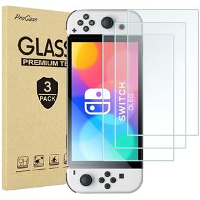 ProCase 3 Pack Screen Protector Compatible with 2025 Nintendo Switch 2, Tempered Glass Screen Film Guard Rounded Edge Real Glass Screen Protector for 7.9-Inch Nintendo Switch 2025