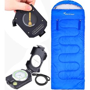 Sportneer Wearable Sleeping Bag and Military Compass with Clinometer for Backpacking, Hiking, Camping, Outdoor Surviving