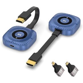 Wireless HDMI Transmitter and Receiver 4K Decode 165FT/50M, HDMI Wireless Transmitter and Receiver Native 1080P Output Video and Audio to Monitor/TV/Projector from Laptop/TV Box Inalambrico