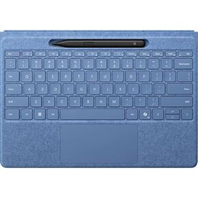 Microsoft Surface Wireless Flex Keyboard with Slim Pen for Surface Pro 11/10/9/8, Wireless Charge Pen Storage, Backlit, Alcantara, up to 10m Connectivity, Magnetic, Mechanical Keys, Copilot, Sapphire