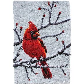 20X20 Inch Hook Rug Kit DIY Needlework Sets Unfinished Crocheting Yarn Mat Latch Hook Rug Kit Floor Mat Carpet Set Flowers Kids Room Carpet