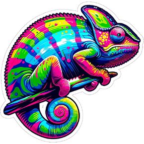 Chameleon Sticker 4 Inch - Waterproof Animal Vinyl Decal for Laptop Water Bottle Car Tumbler - Durable Aesthetic Long-Lasting Stickers for Adults ID44990