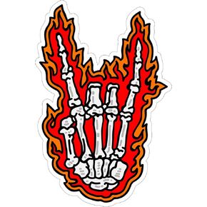 Rock on Skeleton Hand Sticker 4 Inch - Waterproof Vinyl Decal for Laptop Water Bottle Car Tumbler - Durable Funny Aesthetic Long-Lasting Stickers for Adults ID44990
