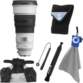 Sony Fe 300mm F/2.8 GM OSS Lens ، حزمة مع لف العدسة ، منظف عدسة العدسات ، غطاء المطر ، حبل غطاء العدسة وقطعة قماش التنظيف