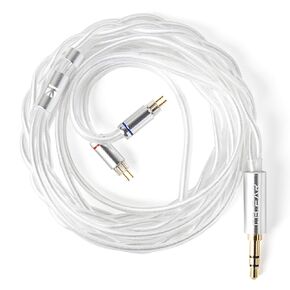 MMCX Cable 4.4MM, KBEAR FunMusic 4ft 4-Strand OFC Silver Plated Earbud Wire in Ear Monitor Cable for Shure SE215/SE315/SE425, TIN Audio T2 T3, MAGAOSI K5 LZA4