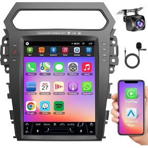 4G+64G Car Stereo Android 13 for Ford Explorer 2011-2019, 9.7 Inch IPS Touch Screen Car Radio with Wireless Carplay/Android Auto,GPS, WiFi, Bluetooth,FM, Support OBD2/DVR/DSP