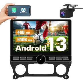 13.1 inch Qualcomm 8 Core Car Stereo for Chevy Silverado GMC Sierra 2014-2018, Android 13 Touch Screen with CarPlay Android Auto WiFi/GPS Navigation/Bluetooth/FM/SWC - 4GB RAM+ 64GB ROM
