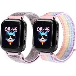 Lysandra 2 Pack Fack Fand Nylon Watch Band for Bark Watch ، حزام حلقة Sport Excess Excess متوافق مع مشاهدة اللحاء 1.5 بوصة