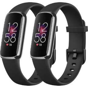 2-Pack Bands for Fitbit Luxe Bands for Women Men, Soft Silicone Wristband Replacement Strap for Fitbit Luxe Special Edition Fitness Tracker