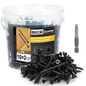 Deck Screws #10 x 4’’, T25 Star Torx Drive Flat Head Wood Screws, Brown, 5lb