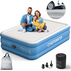 Twin Air Mattress with Built-in Pump, 1000 lbs Support AirLockMax Tech, Upgraded Firmness Inflatable Mattress, 2-Min Inflation Blow up Mattress for Camping & Home, 16" Airbed with Carry Bag