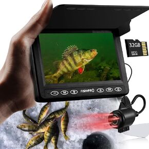 (2025 Upgrade) The PRO in Underwater Fishing Camera - FishPRO® 4.3'' Camera, 1000TVL(NO Need Learn) Fish Finder for Night &Lake Fishing, 3-Grade IR, USB-C, 5,000mAh, 50ft Cable, Easy Use for Any Age
