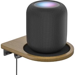 Wooden Wall Mount Shelf for HomePod & HomePod Mini Wall Mount - Floating Speaker Shelf for HomePod Mini, HomePod 1st and 2nd Generation Mount Stand Holder with Cable Management