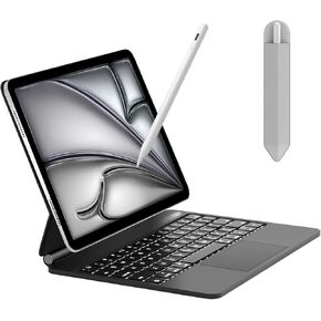 Keyboard Case for iPad Pro 11-inch (M4, 2024) with Stylus Pen, Magnetic Case with Keyboard, Pencil Holder, Floating Cantilever Stand, Multi-Touch Trackpad, Brightness Backlight, Black