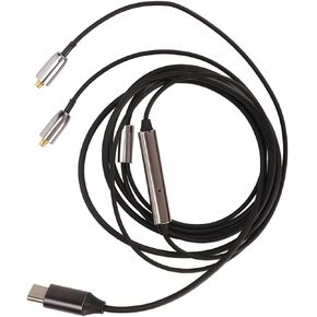 USB C to MMCX Headphone Cable with Mic and Control Unit, Type C to MMCX Oxygen Copper Core Earphone Cable Replacement for SE215 315 535 846