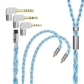 Artti Nova A2 كابل سماعة الأذن 2.5/3.5/4.4mm 3in1 المكونات 4 النوى 280 خيوط مطلية بالفضة 7N OCC COPPER 2PIN/MMCX/QDC كابل أذن قابلة للفصل ، كابل صوت سماعة الرأس IEM في الأذن (قابس ثني 2PIN)