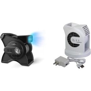 Lasko 12 "289 CFM Pivoting Utility Fan و MyCool Mini USB Desk Fan مع محول AC وكابل USB