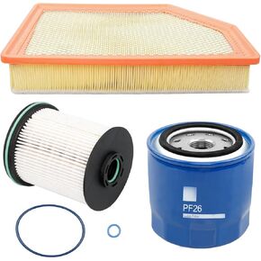 6.6L Duramax Filter Set- TP1015, PF26 A3248C (84554703) Fuel/Oil/Air Filter Compatible with 2020-2024 Chevy Silverado/GMC Sierra 2500 HD 3500 HD Diesel Engines