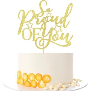 Kaoenla Glitter 'فخور جدًا بك' الكعكة ، الديكور لحفل التخرج ، مستلزمات الاحتفال الأكاديمي (أحمر) in Kuwait
