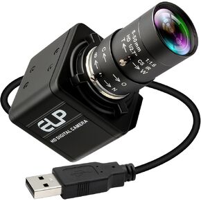 USB Camera 16 Megapixes High Resolution 5K USB Webcam with CS Mount 5-50mm Manual Varifocus Lens Close UP OpenCV Camera Free Driver Plug and Play for Windows Linux Laptop Jetson Nano