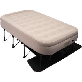 iHomey Air Mattress with Frame & Rolling Case, Self Inflatable, Blow Up Bed Auto Shut-Off, Comfortable Surface AirBed, Best for Guest, Travel, Vacation, Camping