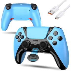 for PS4 Controller Wireless, Remote Control with Turbo Function, 2 Programmable Buttons and 1200mAh Battery
