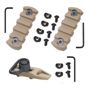 5 Slot M-LOK Rail Section Set of 2 Pieces for Mlok Rail
