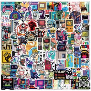 100Pcs Video Game Stickers, Gaming Stickers for Boys, Vinyl Waterproof Stickers Water Bottles Stickers for Boys Teens Mens Gamer Adult