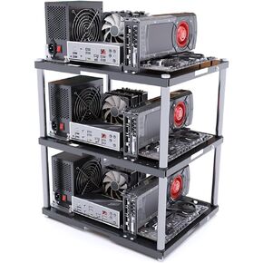 Superimposed Computer Open Case Rack PC Frame Chassis Support Motherboards ATX/MATX/ITX for Studio