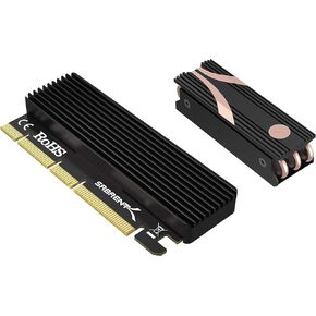 SABRENT NVMe M.2 SSD to PCIe X16/X8/X4 Card with Aluminum Heat Sink + M.2 2280 SSD Rocket Heatsink (SB-HTSK)